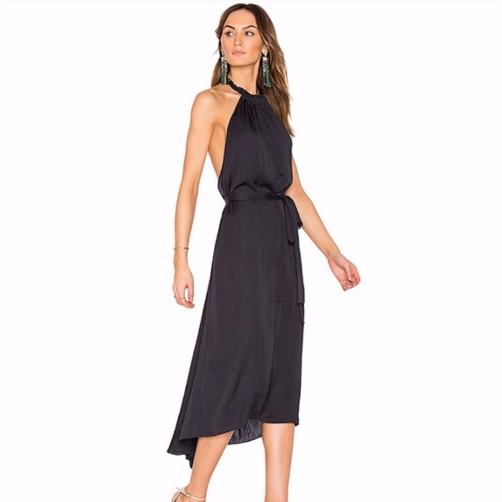 Theory Naylene Hi-Lo Halter Dress Concord